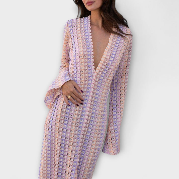 Maxi Dress with V-Neck and Vacation Flair