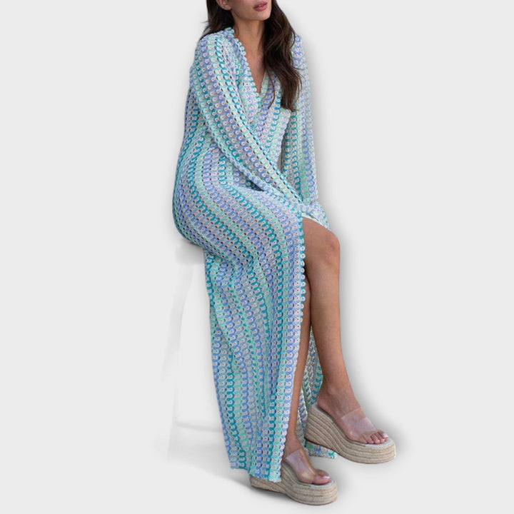 Maxi Dress with V-Neck and Vacation Flair