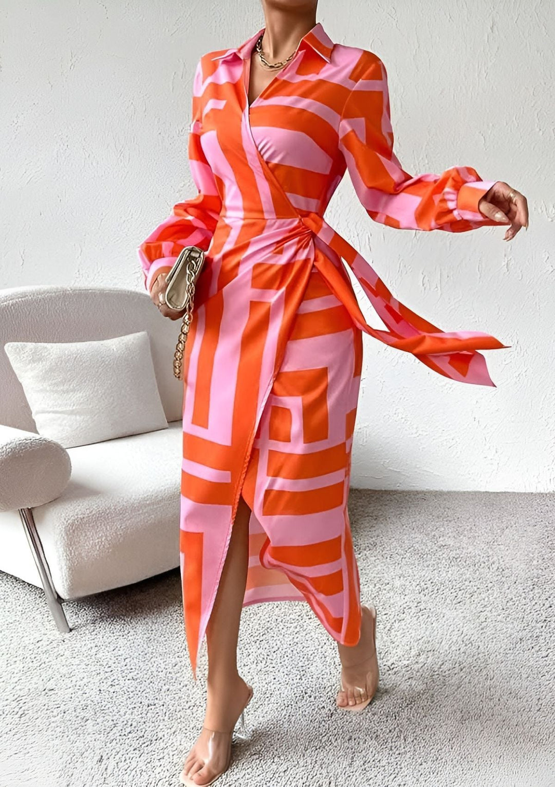 Tonya | Feminine Wrap Dress with Stylish Pattern