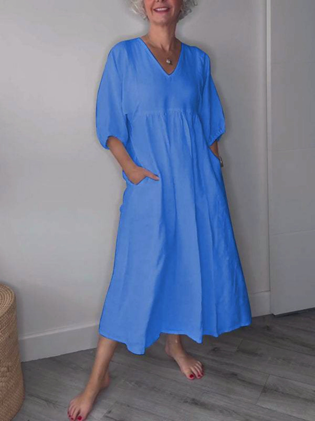 Women's Casual Dress with Pockets | Midi