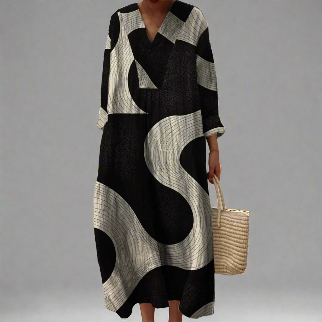 Olivia | Abstract Flow Maxi Dress