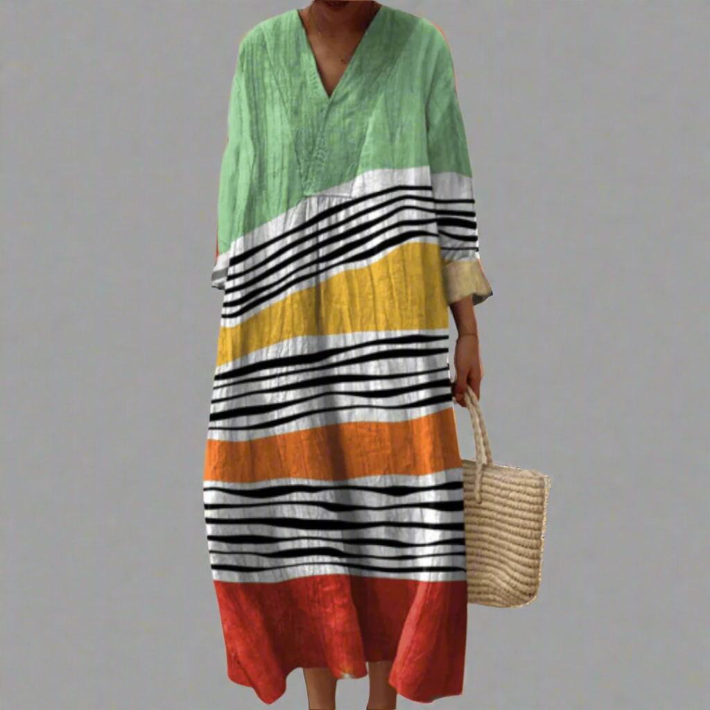 Mia | Coastal Stripes Relaxed Maxi Dress