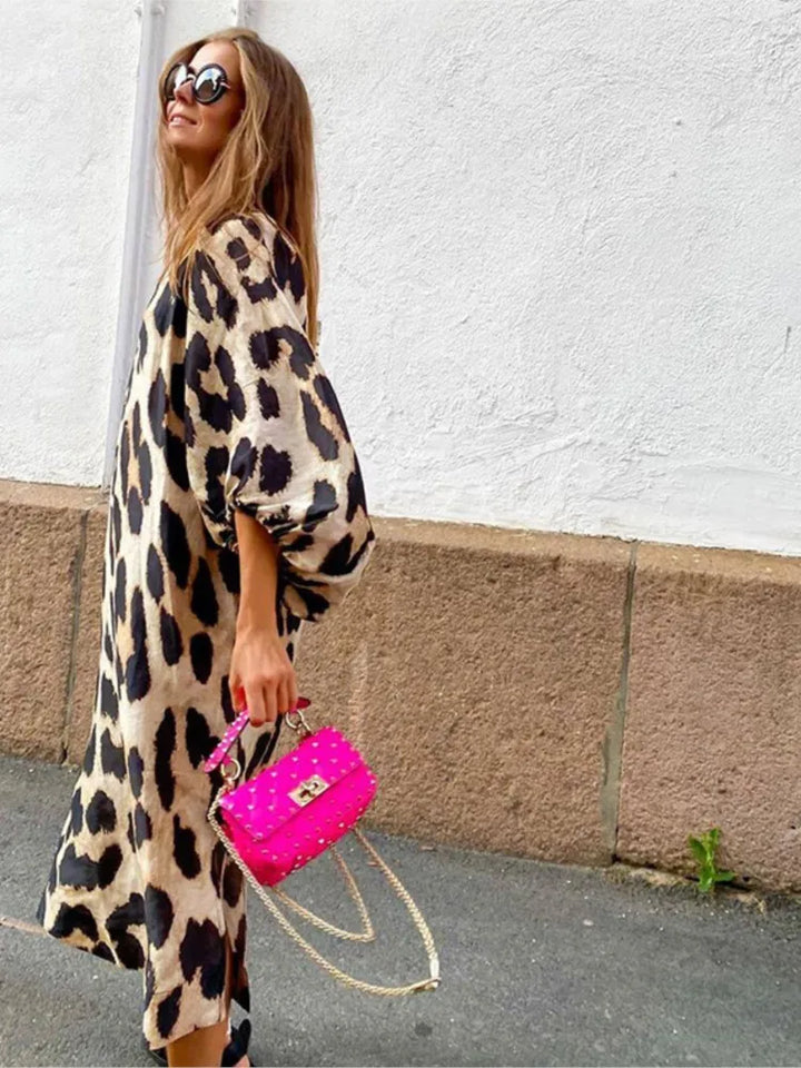Women's Leopard Print Dress | Midi