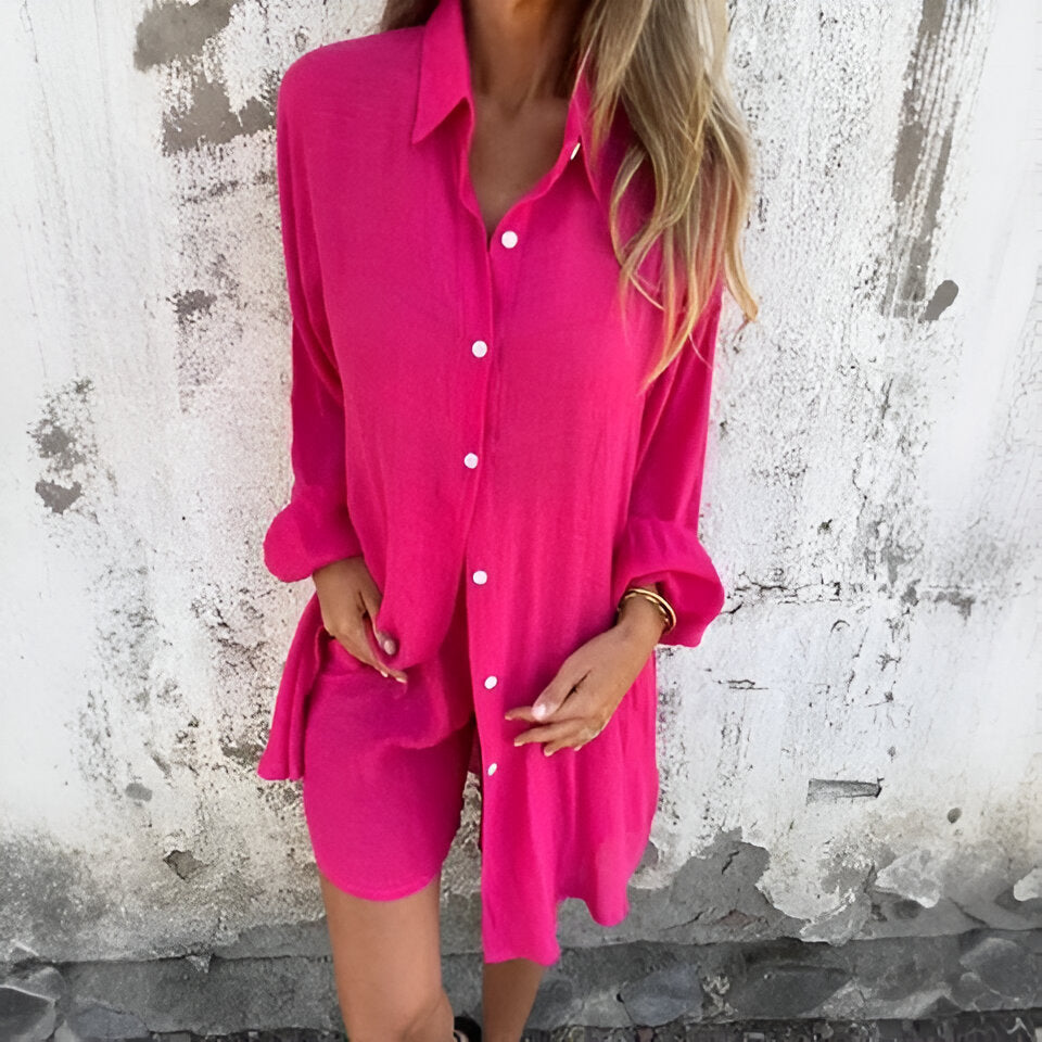 Nora™ | Casual Effortless Blouse & Shorts Set