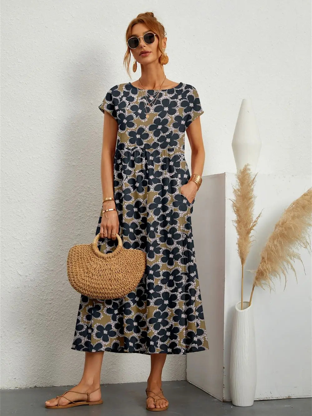 Emily | Bloom Waist Midi Dress
