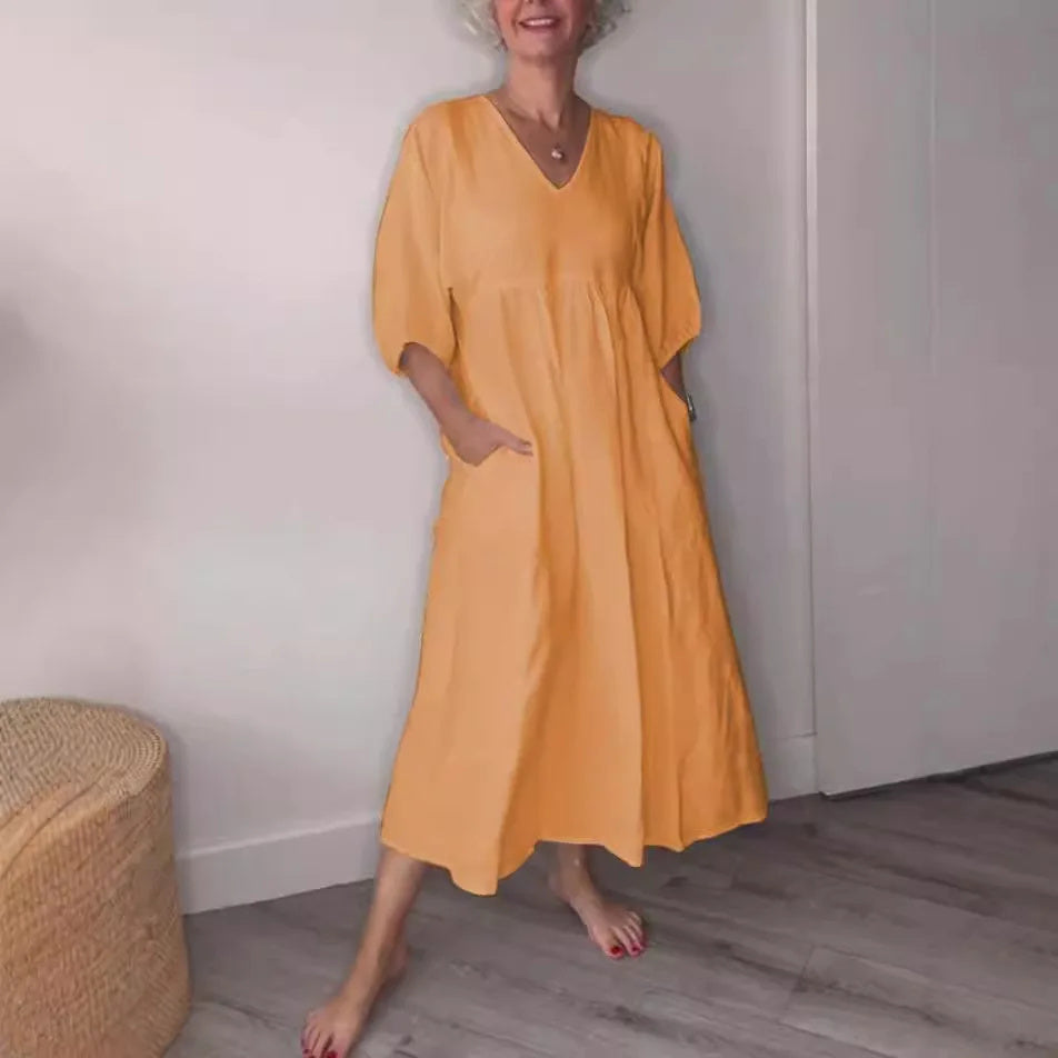 Women's Casual Dress with Pockets | Midi