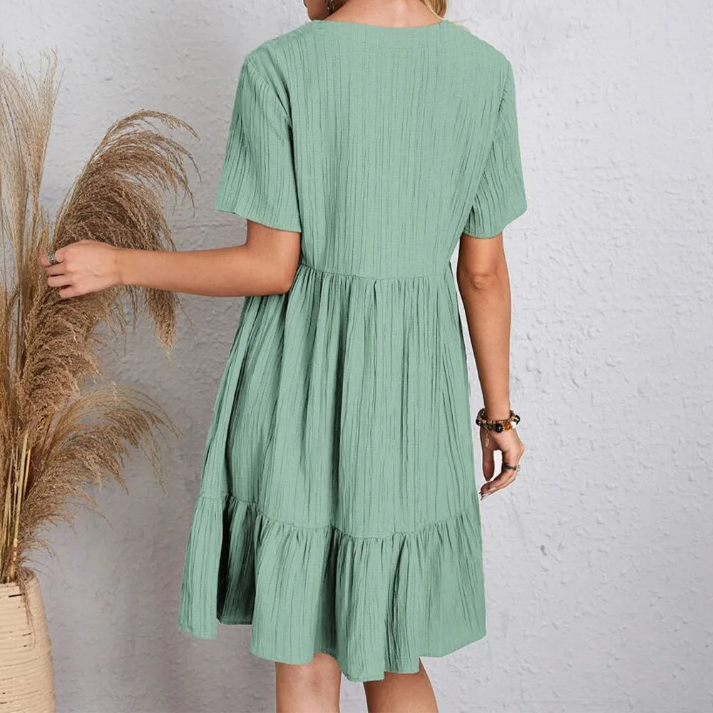 Women's V-neck Ruffle Dress | Mini
