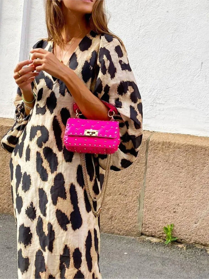 Women's Leopard Print Dress | Midi