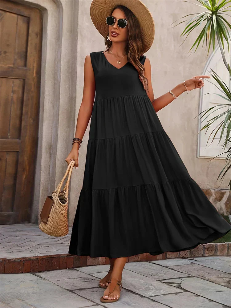 Gabriella | Flared Long Dress for Summer Style