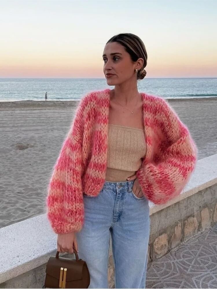 Ashley | Cozy Multicolor Knitted Cardigan for Women