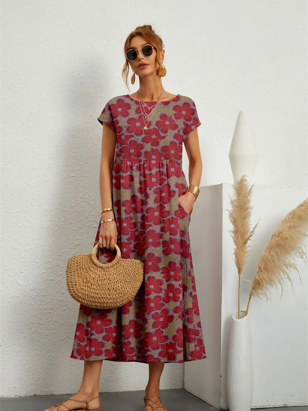Emily | Bloom Waist Midi Dress