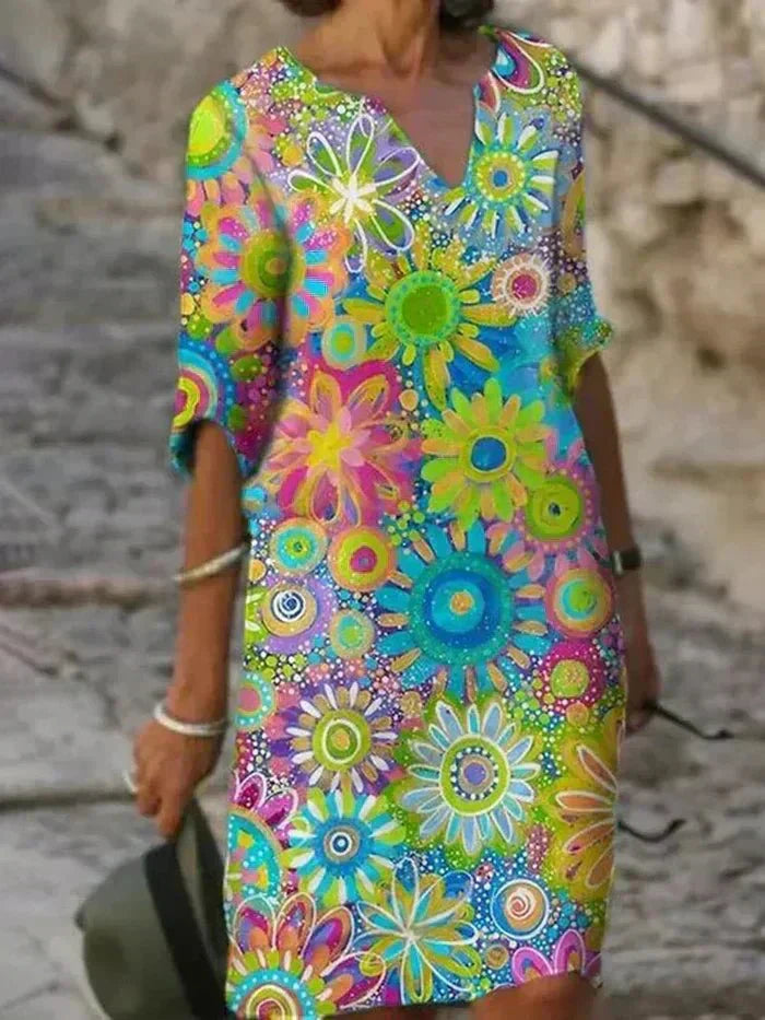 Vibrant Floral Midi Dress