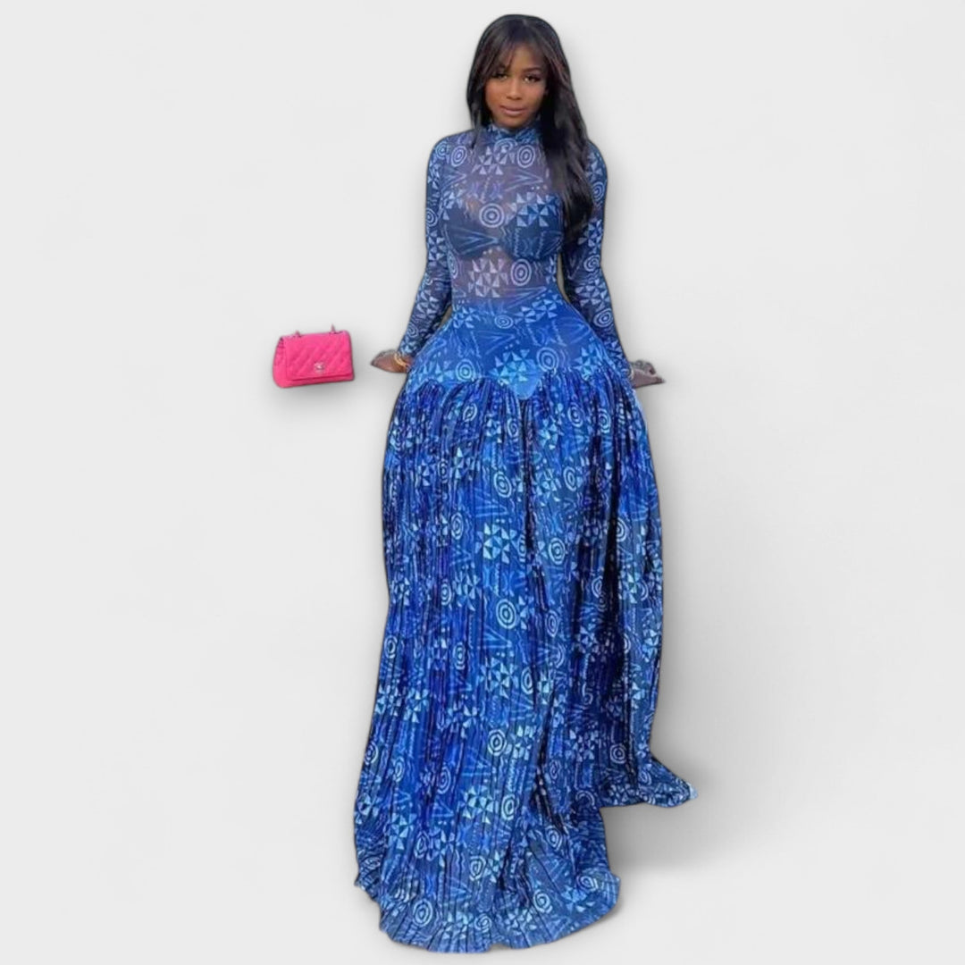 Maxi Dress with Lily Mesh Design