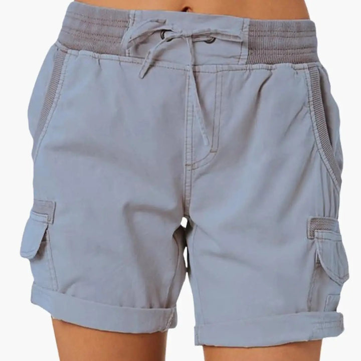 Women’s Cargo Shorts with Drawstring Waist and Pockets