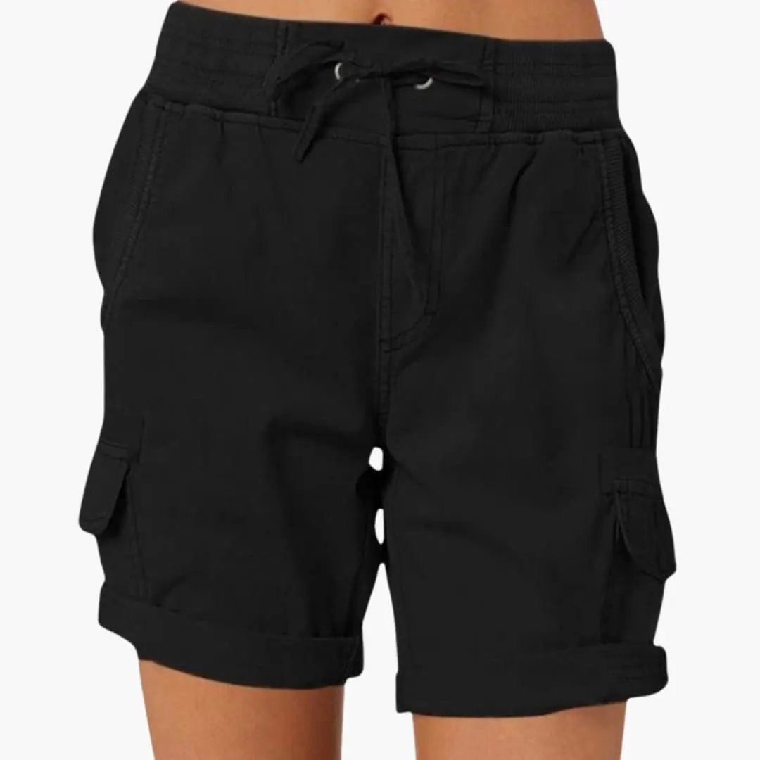 Women’s Cargo Shorts with Drawstring Waist and Pockets