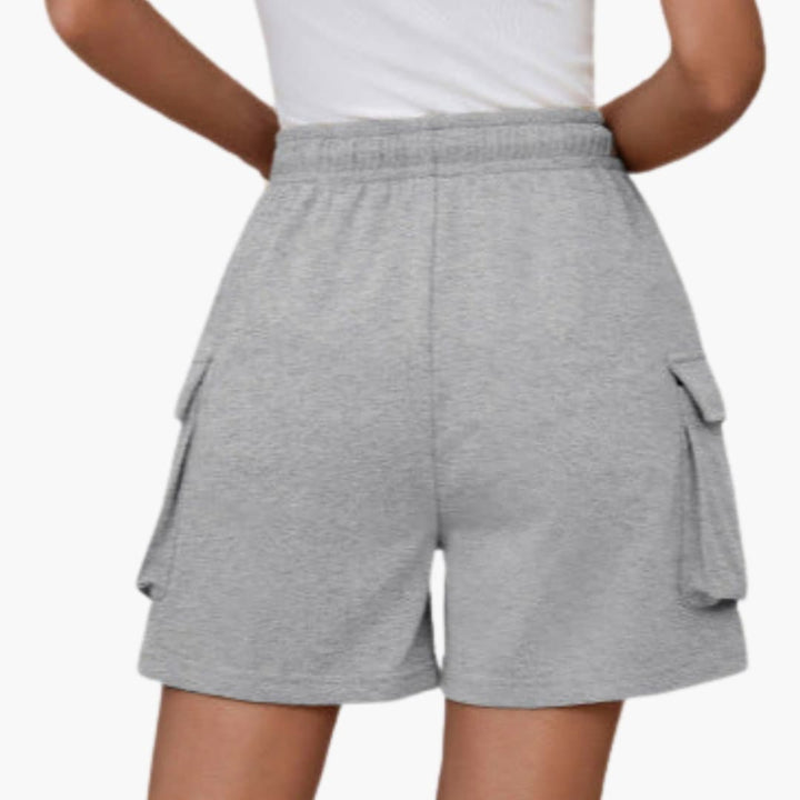 Women's Cargo Shorts with Elastic Waist and Utility Pockets