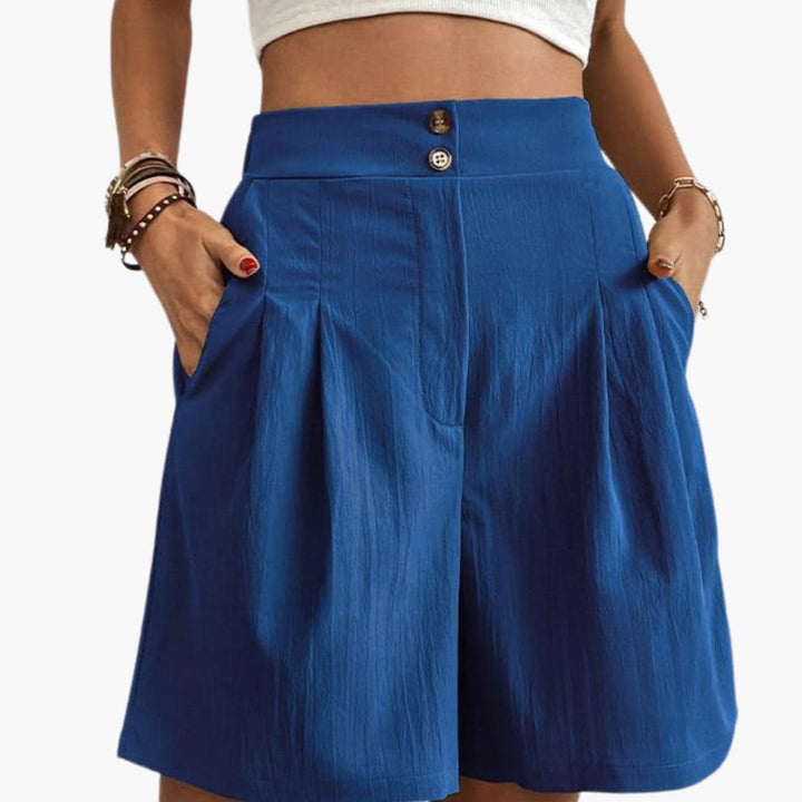 Women's High-Rise Wide-Leg Shorts with Side Pockets