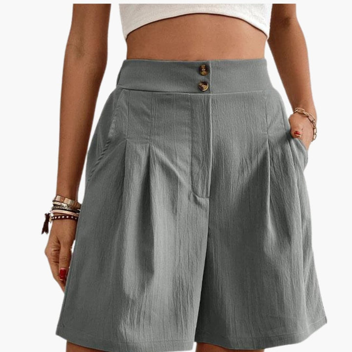 Women's High-Rise Wide-Leg Shorts with Side Pockets