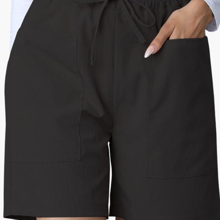 Women's High-Waisted Shorts with Wide Legs and Pockets