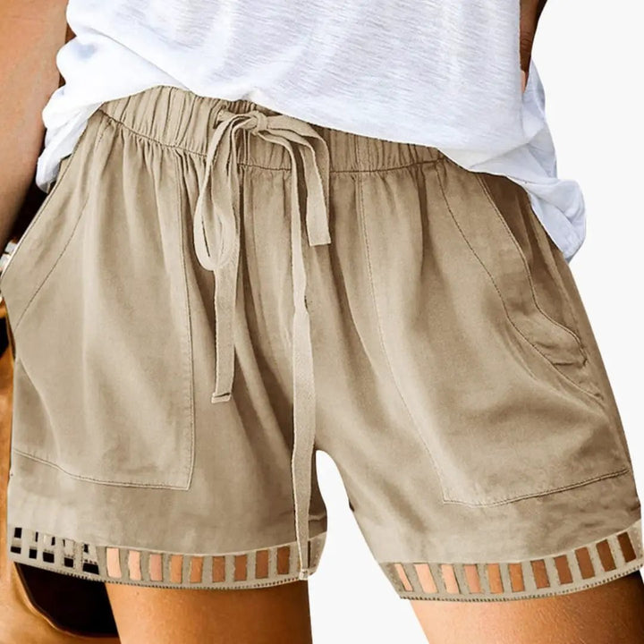 Women’s Loose Fit Drawstring Shorts with Hem Inserts