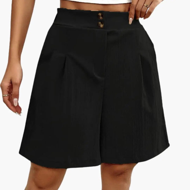 Women’s Shorts with Button Placket and Loose Fit