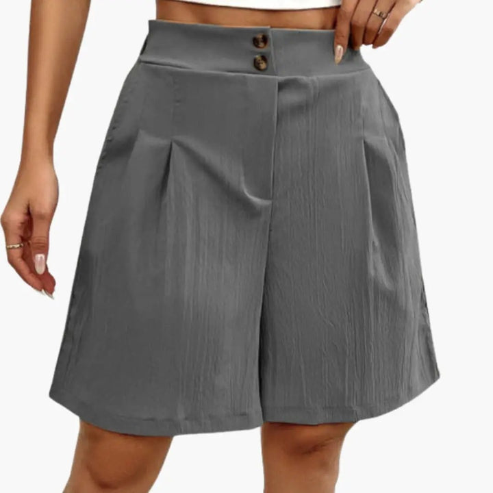 Women’s Shorts with Button Placket and Loose Fit