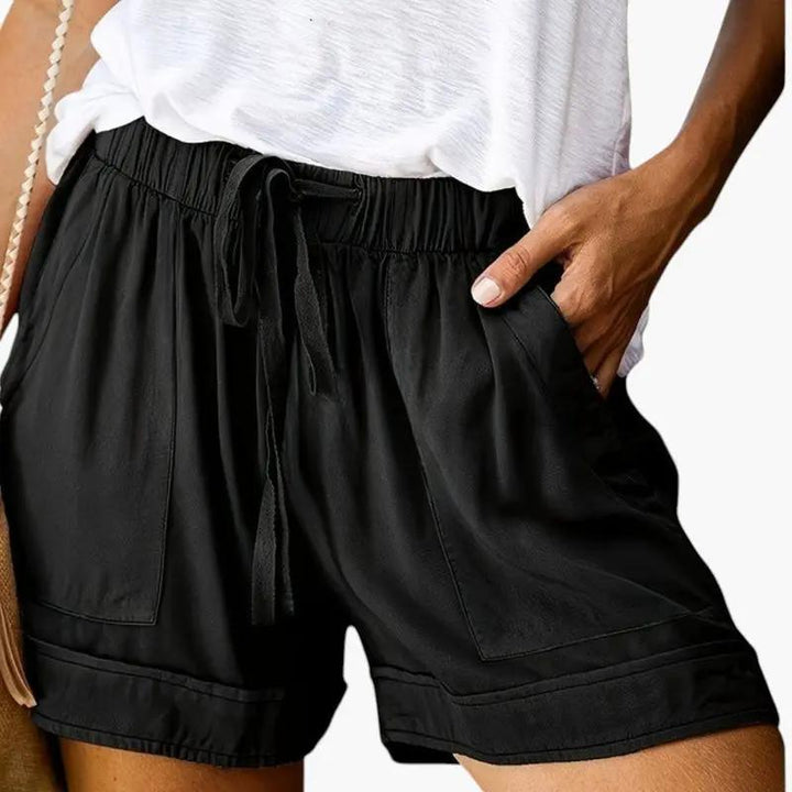 Women's Shorts with Drawstring Waistband and Relaxed Fit