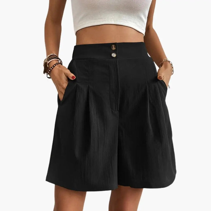 Women’s Stretch Cargo Shorts with Elastic Waist and Pockets