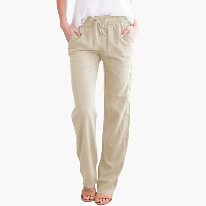 Women’s Wide-Leg Pants with Elastic Waist and Pockets