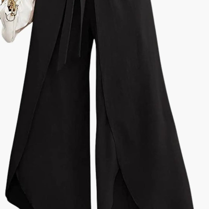 Women’s Summer Pants with Tie Belt and Wide Leg