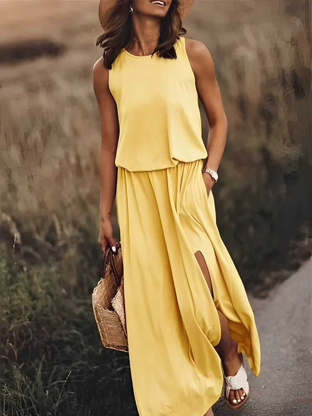 Women's Round Neck Summer Dress | Maxi