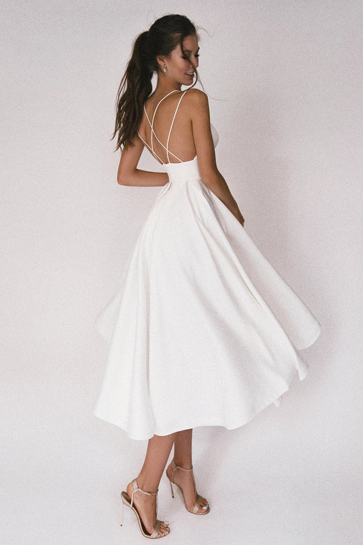 Women's V Neck & Sleeveless Wedding Guest Dress | Midi