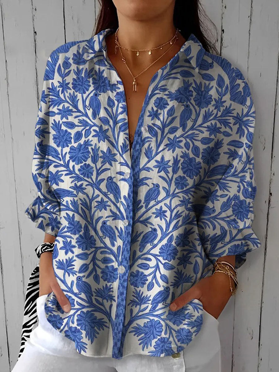 Novalie | Blue Garden Blouse