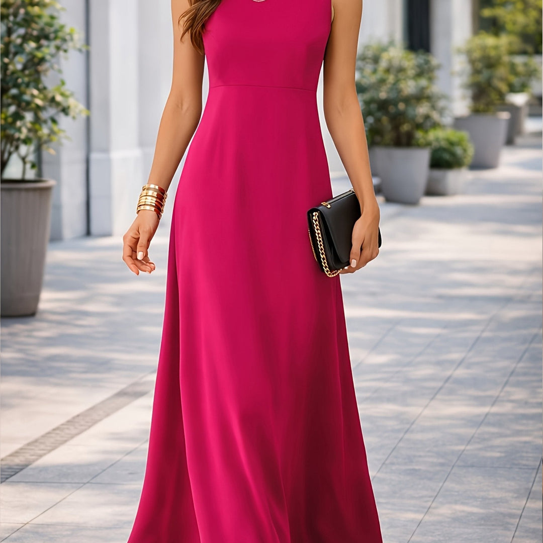 Women's Maxi Round Neck Sleeveless Dress