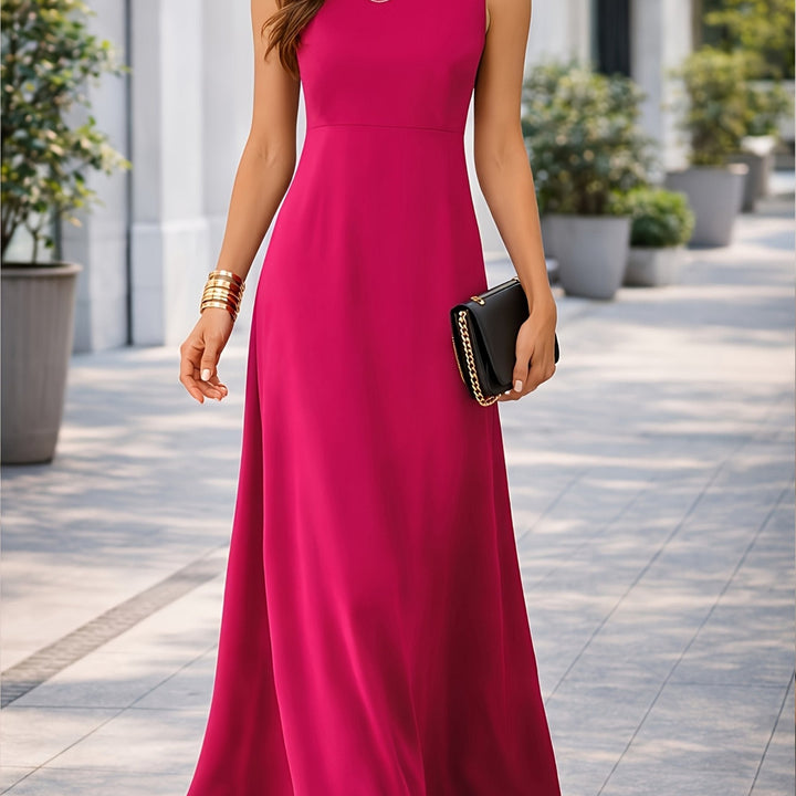 Women's Maxi Round Neck Sleeveless Dress