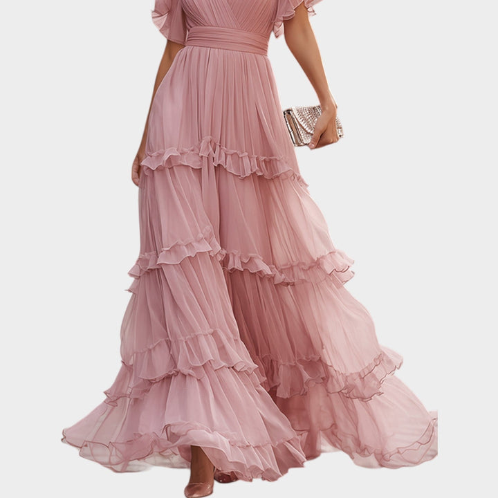 Elegant Tiered Ruffle Maxi Dress