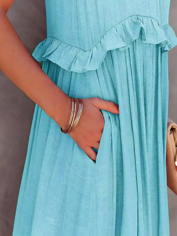 Women's Halter Summer Dress with Ruffles | Maxi