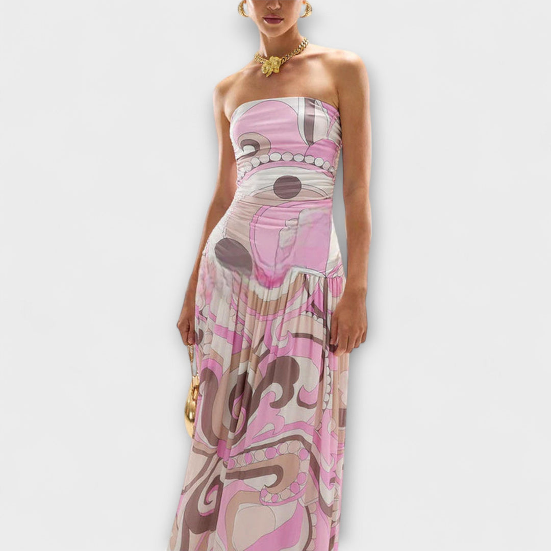 Stunning Pastel Off-Shoulder Maxi Dress