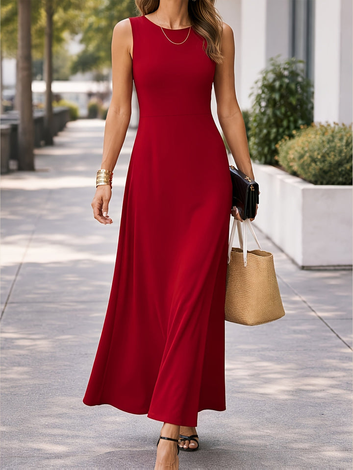 Women's Maxi Round Neck Sleeveless Dress
