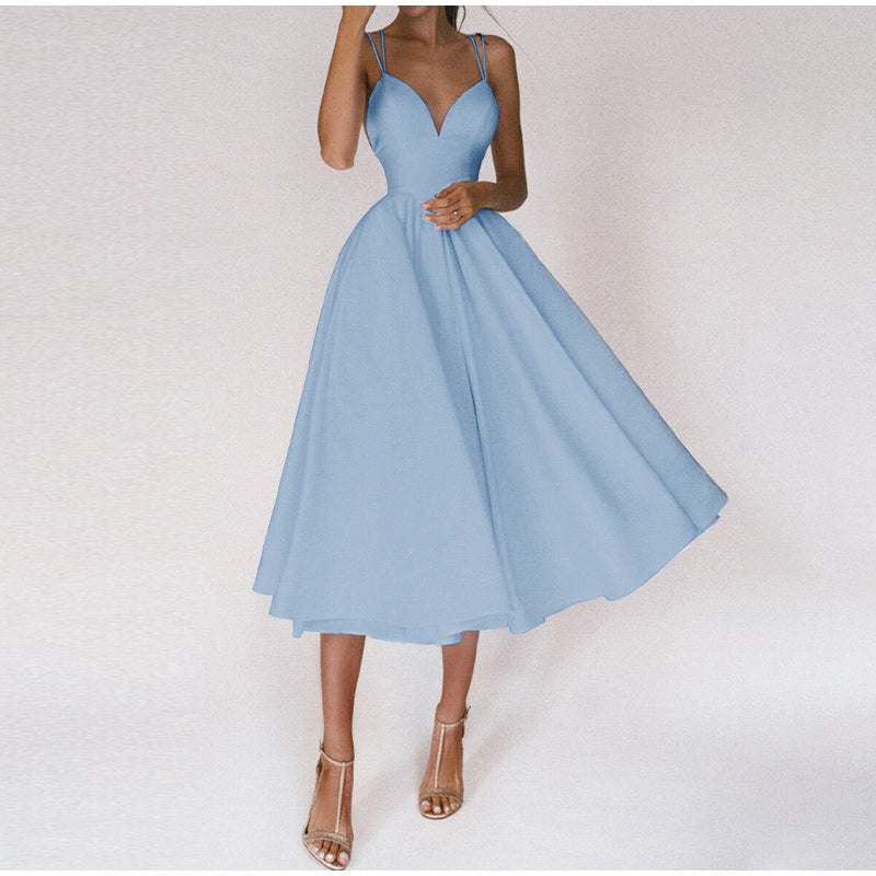 Women's V Neck & Sleeveless Wedding Guest Dress | Midi