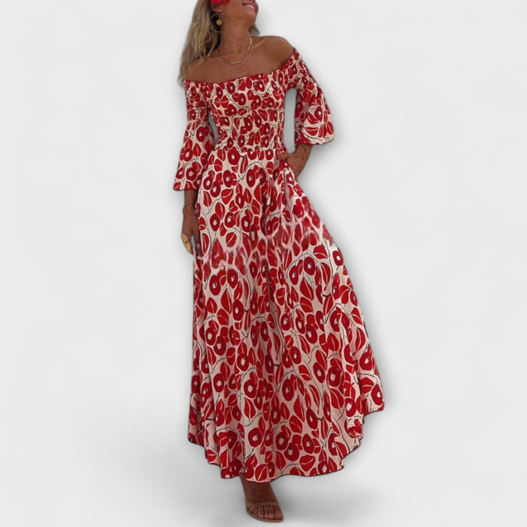 Vacation-Ready Off-Shoulder Maxi Dress