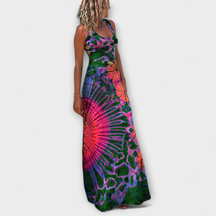 La Bamba Tie-Dye Print Maxi Dress