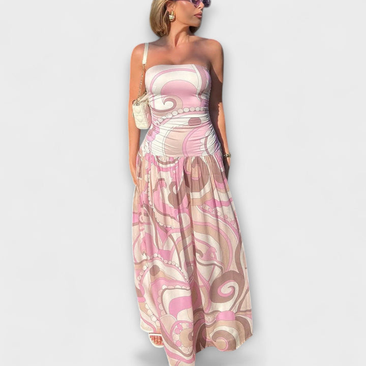 Stunning Pastel Off-Shoulder Maxi Dress