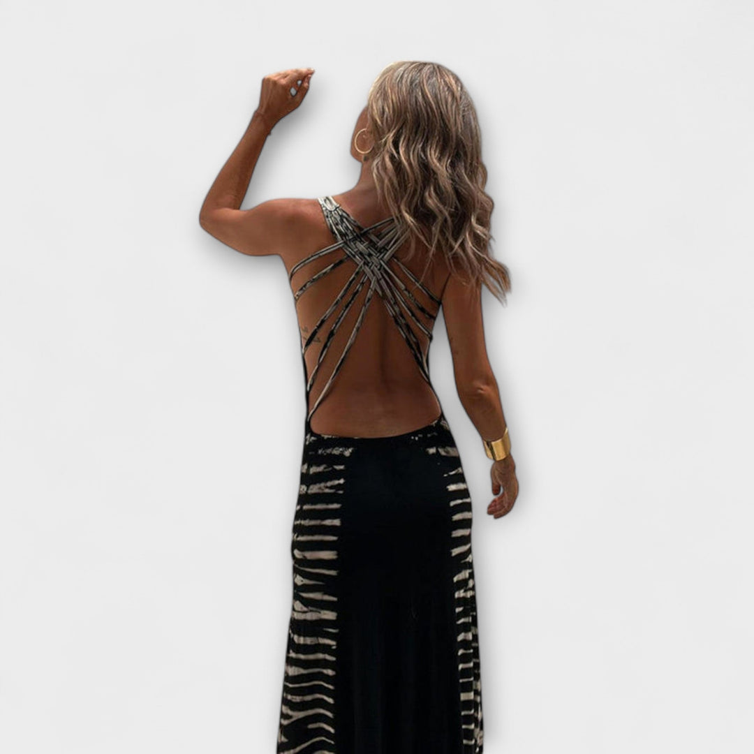 Maxi Dress with Starry Sky Tie-Dye