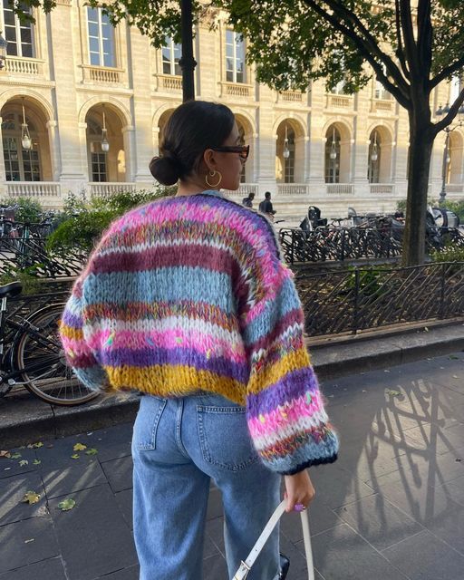 Ashley | Cozy Multicolor Knitted Cardigan for Women
