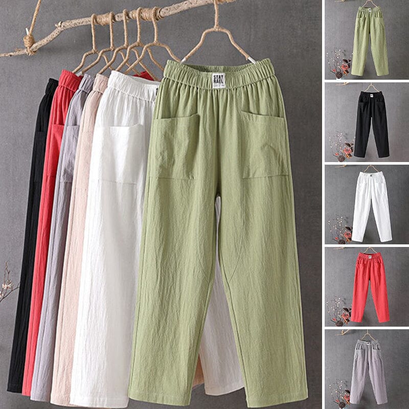 Women's Elastic Waist Pants with Pockets | Wide Leg