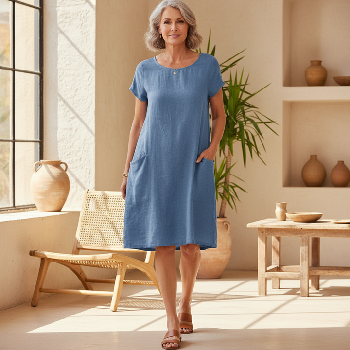 Women's Short Sleeve Dress with Pockets | Mini