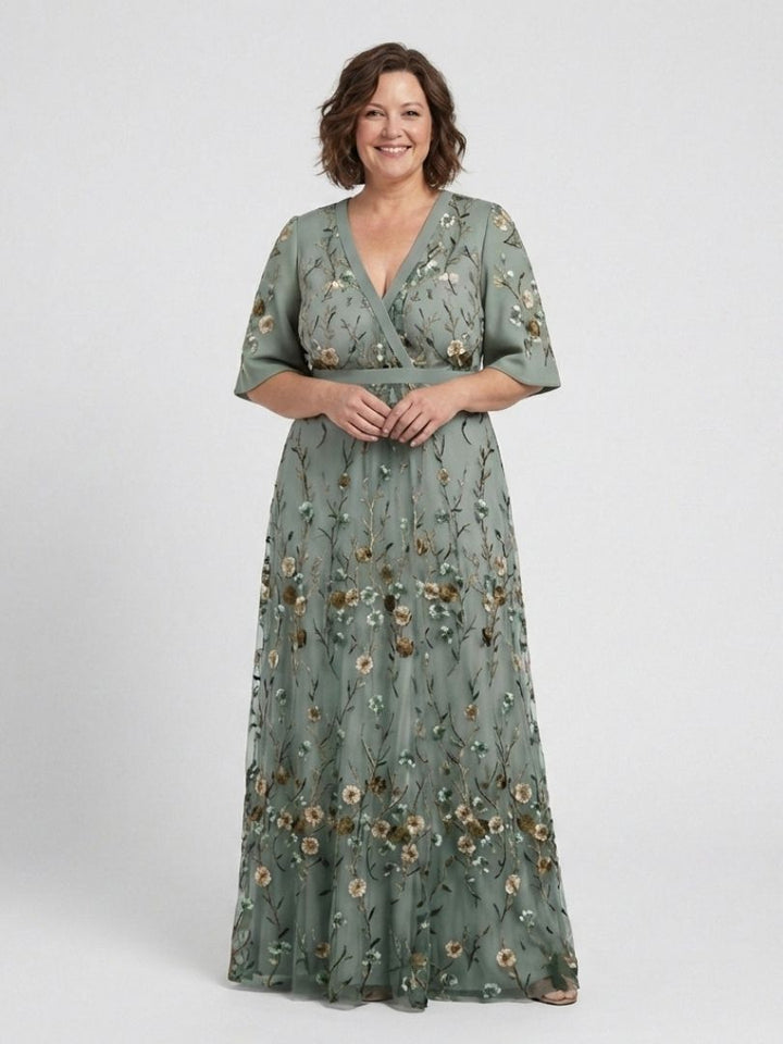 EVADNE | V NECK MAXI DRESS