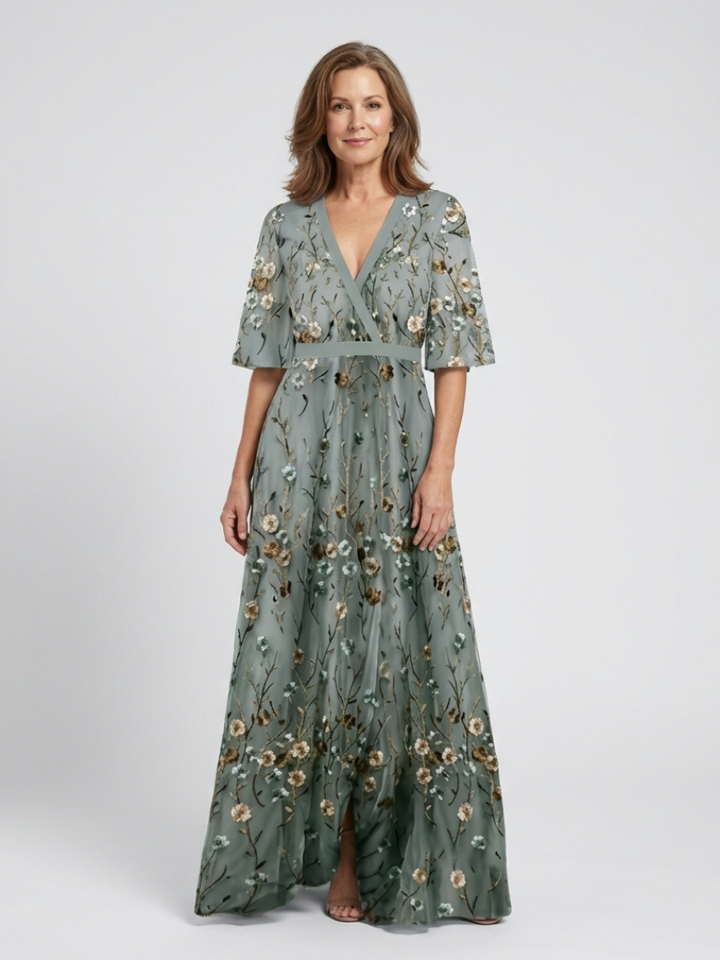 EVADNE | V NECK MAXI DRESS