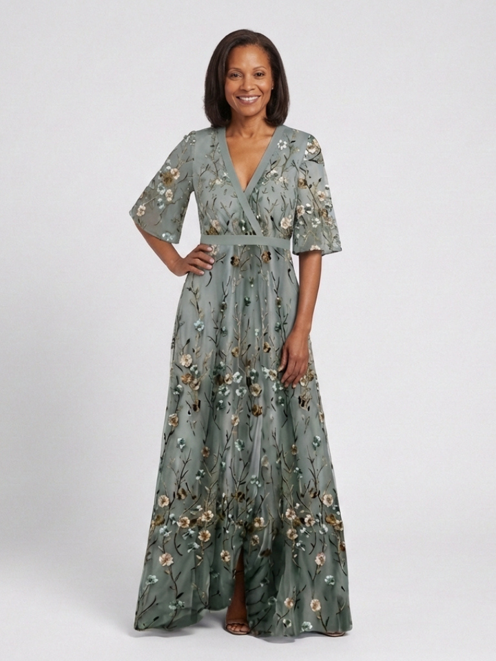 EVADNE | V NECK MAXI DRESS